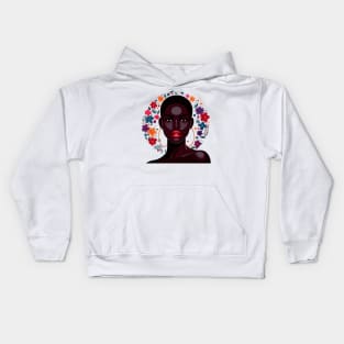 Afrocentric Woman Flowers Kids Hoodie